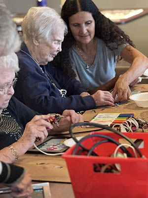residents working on an art project